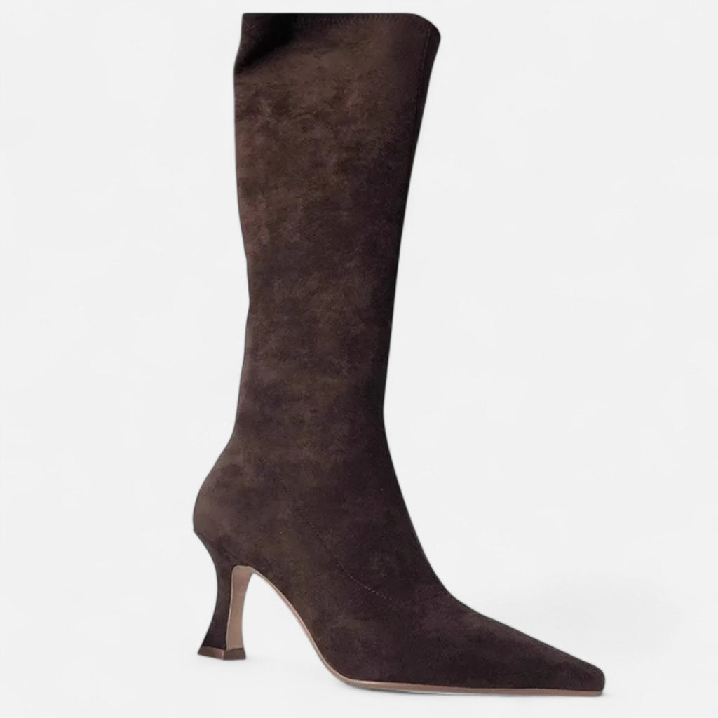 Women’s Suede Thigh-High Heeled Boots