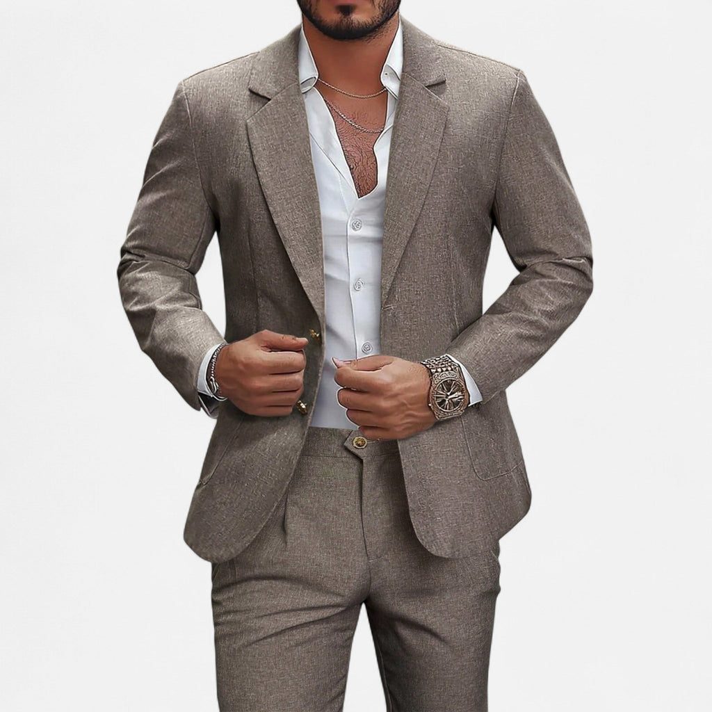 Men’s Single-Breasted Blazer & Trousers in Twill Heritage