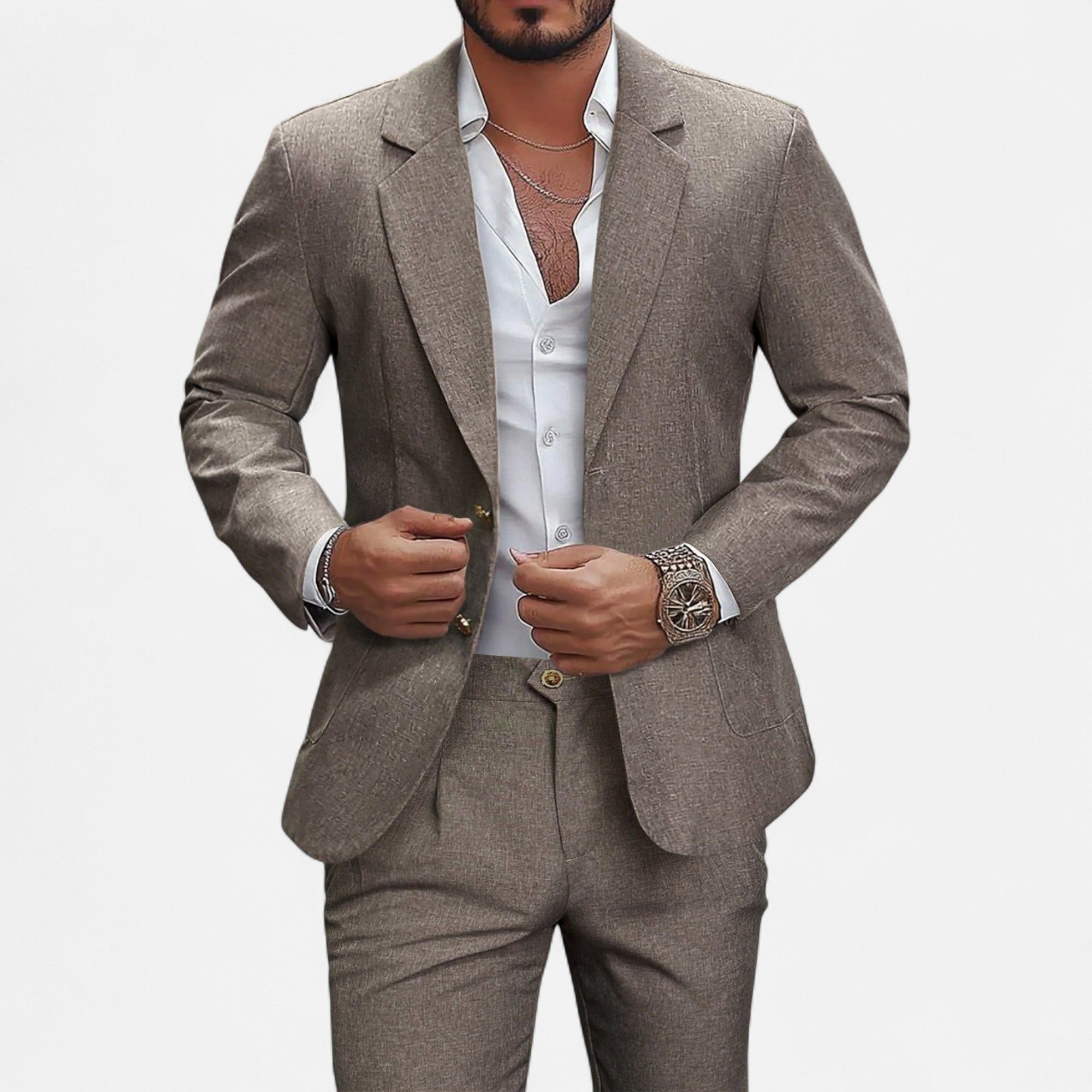 Men’s Single-Breasted Blazer & Trousers in Twill Heritage