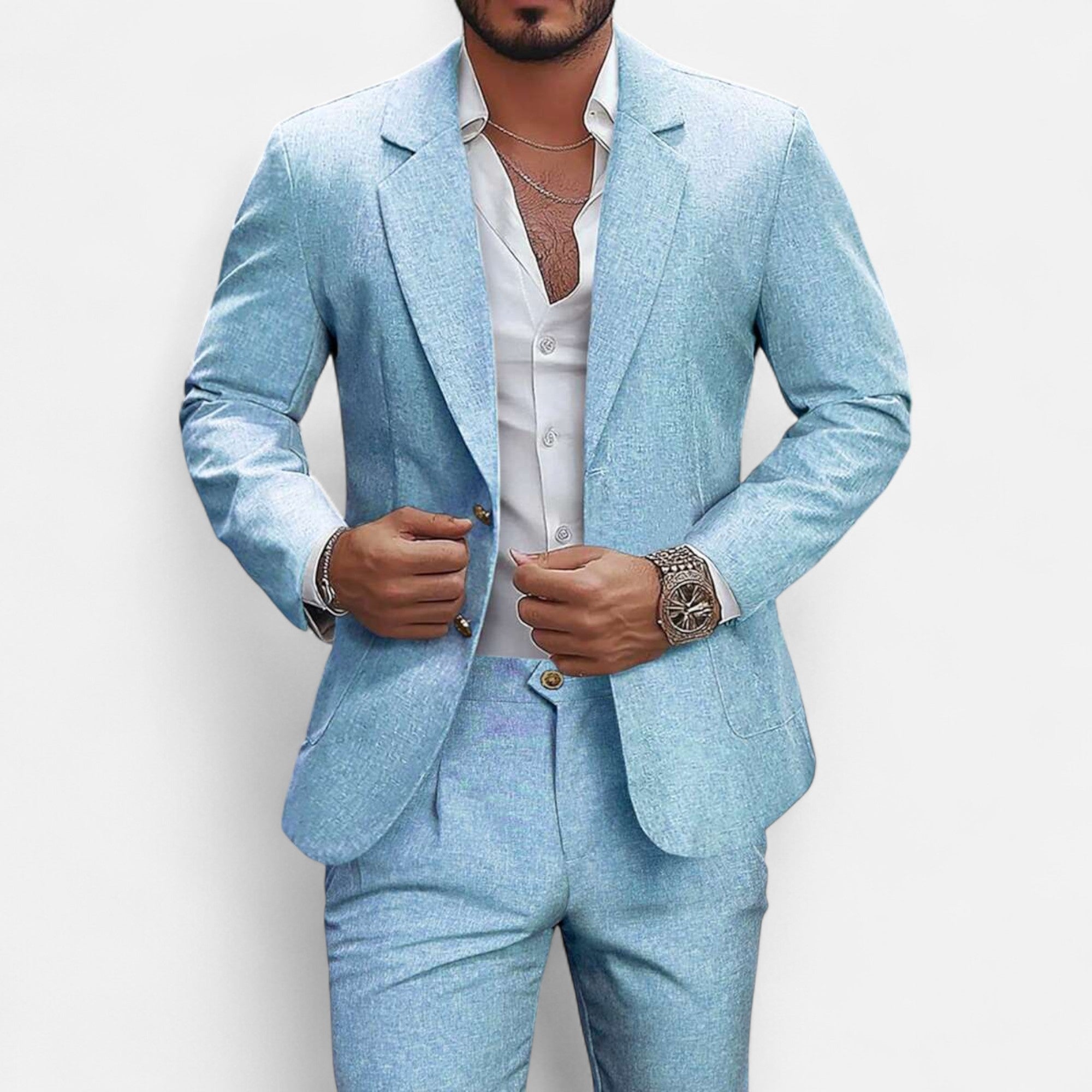 Men’s Single-Breasted Blazer & Trousers in Twill Heritage