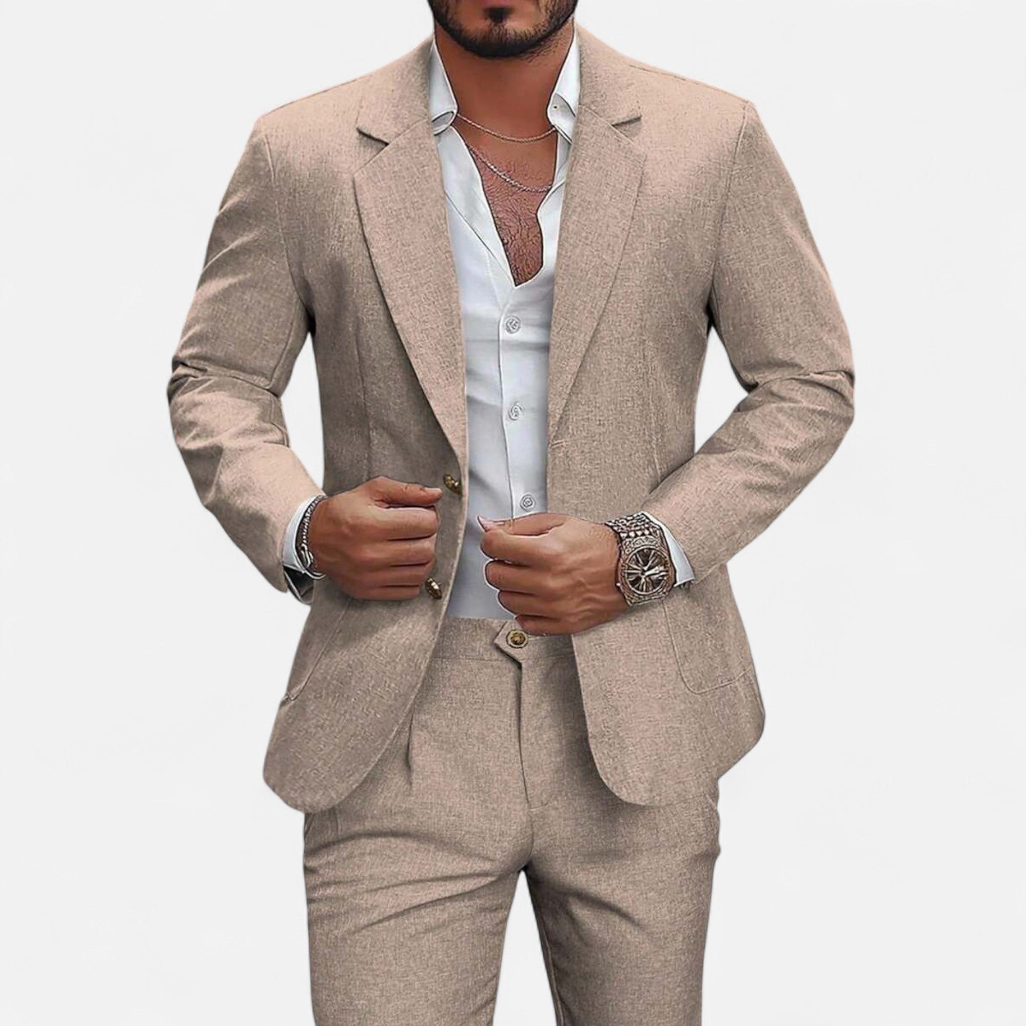 Men’s Single-Breasted Blazer & Trousers in Twill Heritage