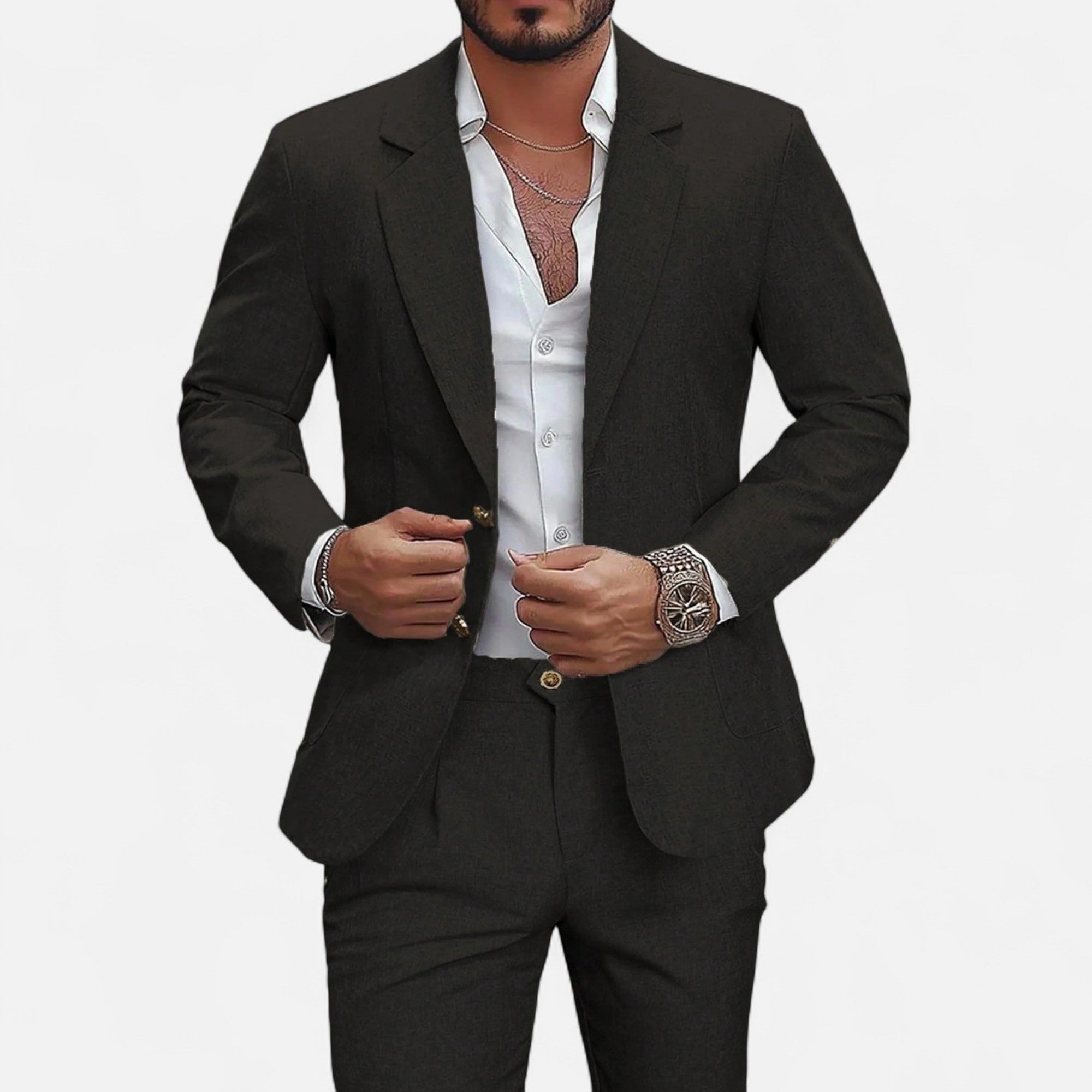 Men’s Single-Breasted Blazer & Trousers in Twill Heritage