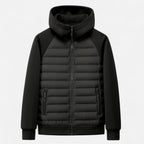 Men’s Hooded Down Jacket – Spliced Quilted Style