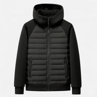 Men’s Hooded Down Jacket – Spliced Quilted Style