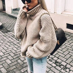 Women’s Oversized Chunky Knit Turtleneck Jumper