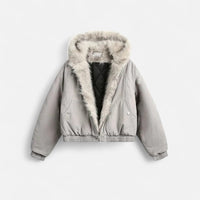 Women’s Winter Hooded Coat – Fur Collar Vintage Style