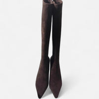 Women’s Suede Thigh-High Heeled Boots