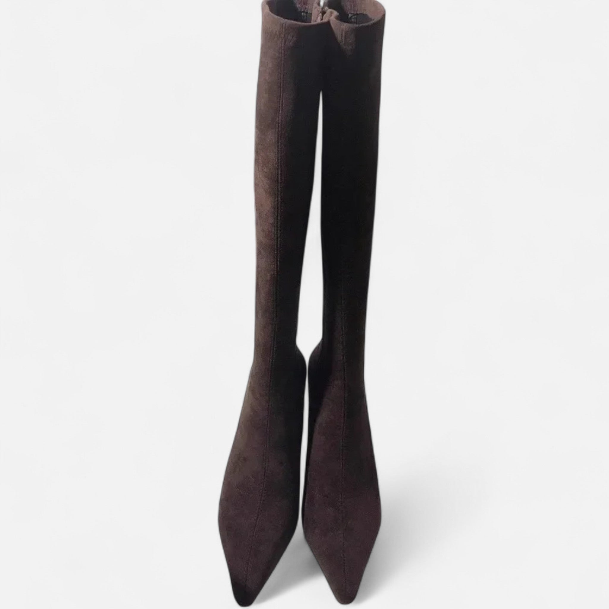 Women’s Suede Thigh-High Heeled Boots