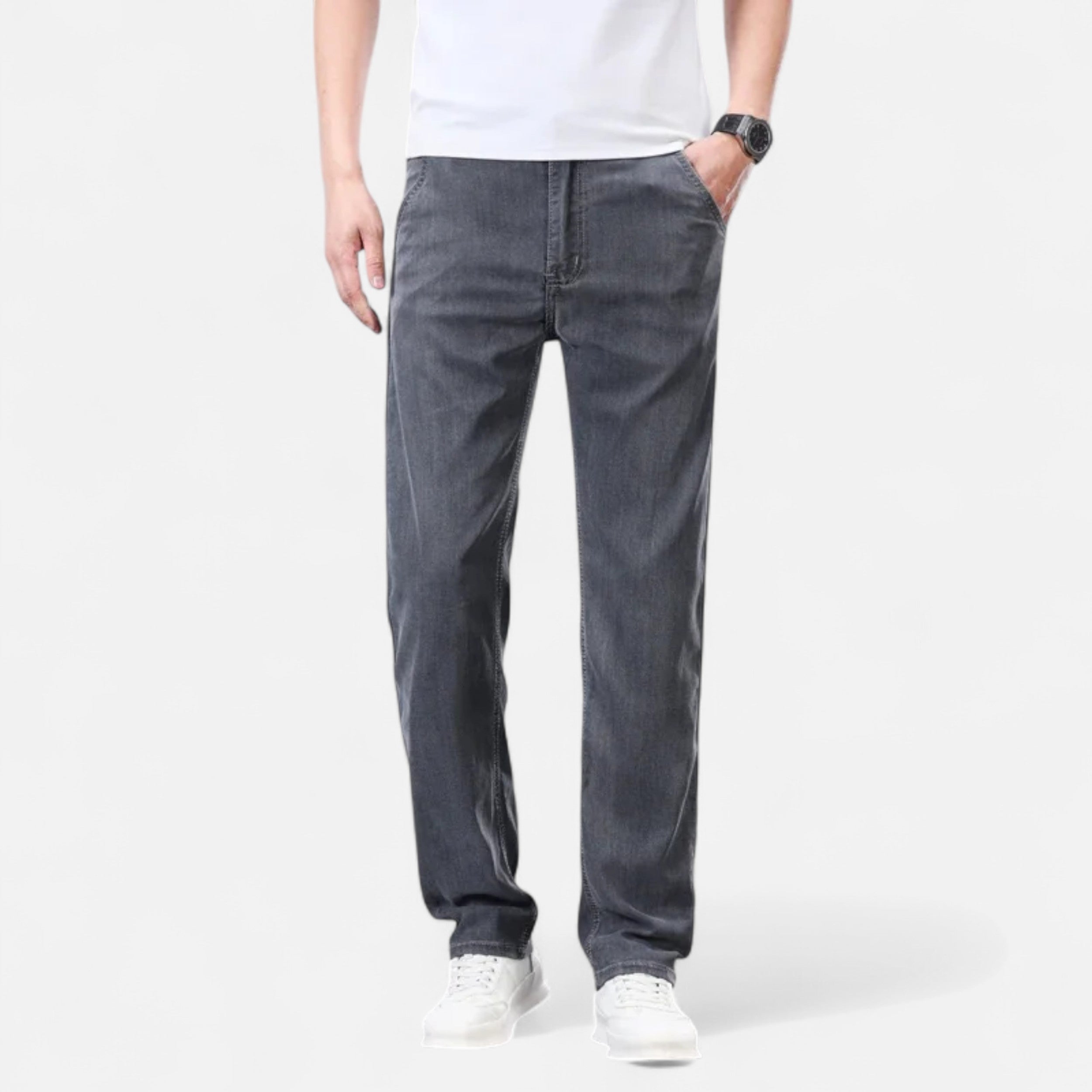 Straight-Leg Lyocell Denim Jeans