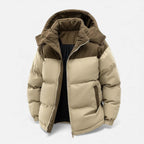 Men’s Fleece-Lined Winter Jacket with Removable Hood
