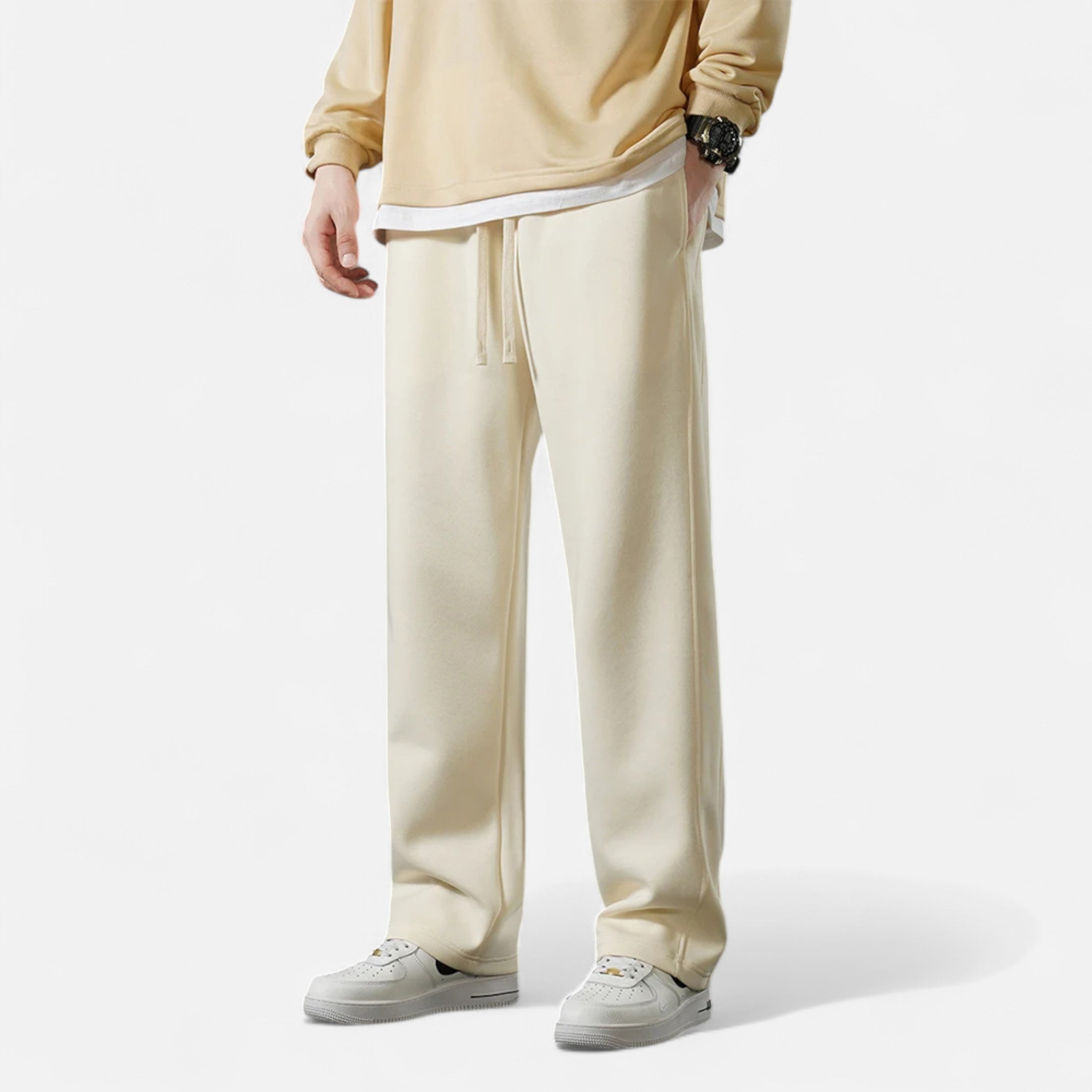 Men’s Wide-Leg Cotton Jogger Pants
