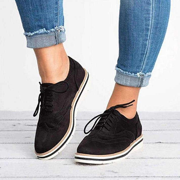 Women's Lace-Up Flat Brogue Trainers