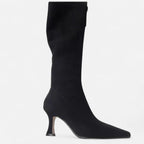 Women’s Suede Thigh-High Heeled Boots