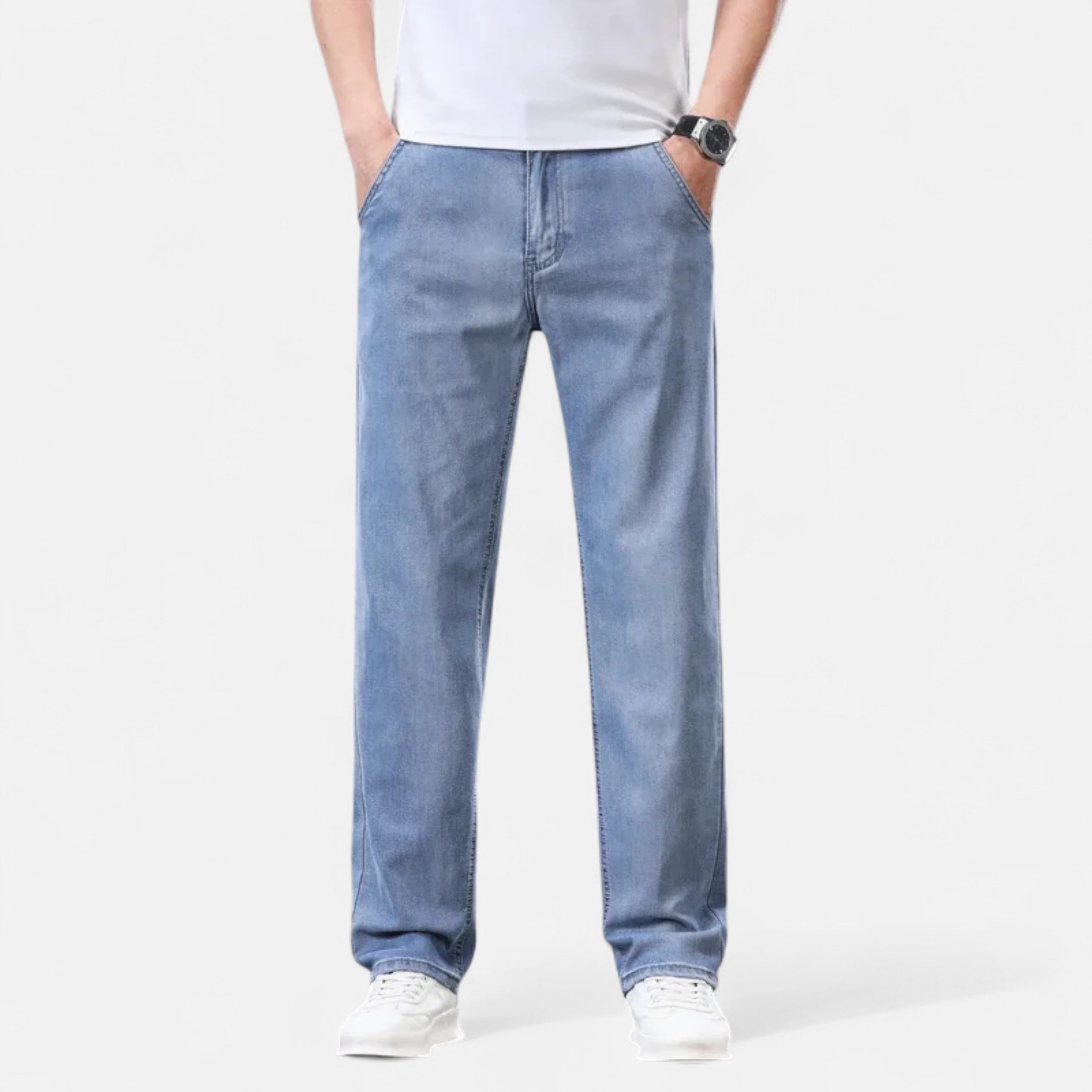 Straight-Leg Lyocell Denim Jeans