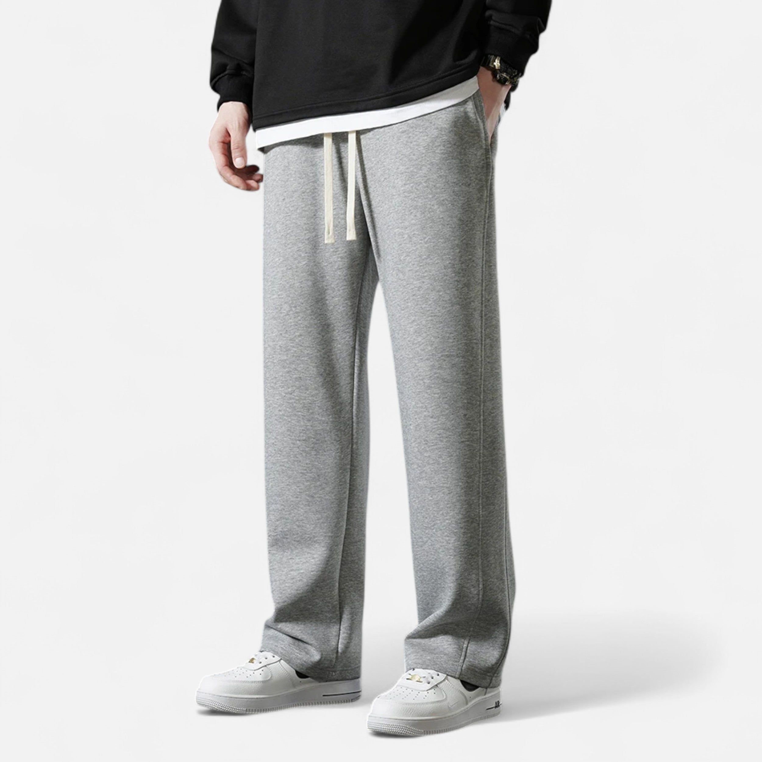 Men’s Wide-Leg Cotton Jogger Pants