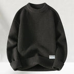Men’s Classic Knitted Jumper with Crew Neck and Ribbed Hem