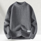 Men’s Classic Knitted Jumper with Crew Neck and Ribbed Hem
