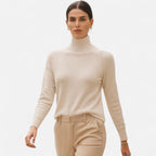 Women's Merino Wool & Cashmere Mock-Neck Sweater