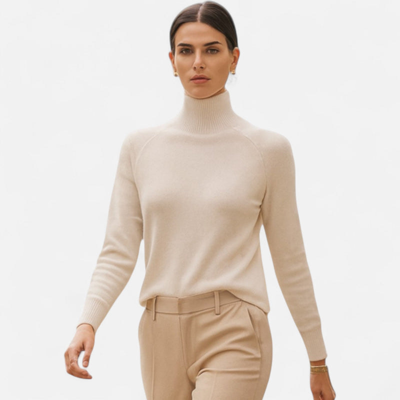 Women's Merino Wool & Cashmere Mock-Neck Sweater