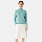 Women's Merino Wool & Cashmere Mock-Neck Sweater