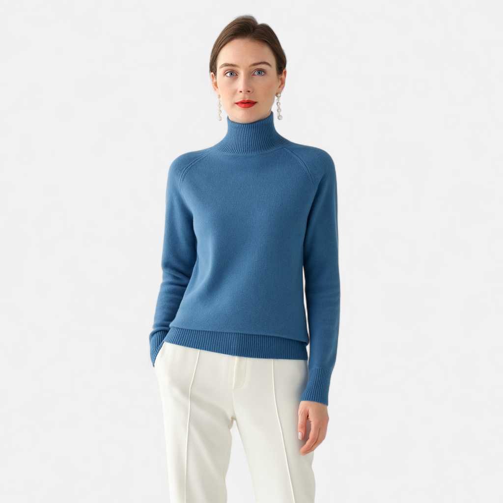 Women's Merino Wool & Cashmere Mock-Neck Sweater