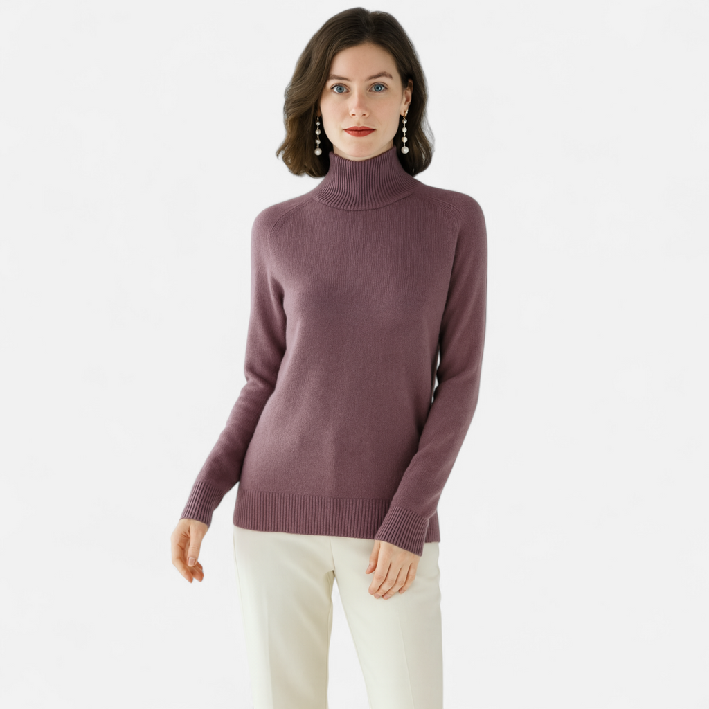 Women's Merino Wool & Cashmere Mock-Neck Sweater