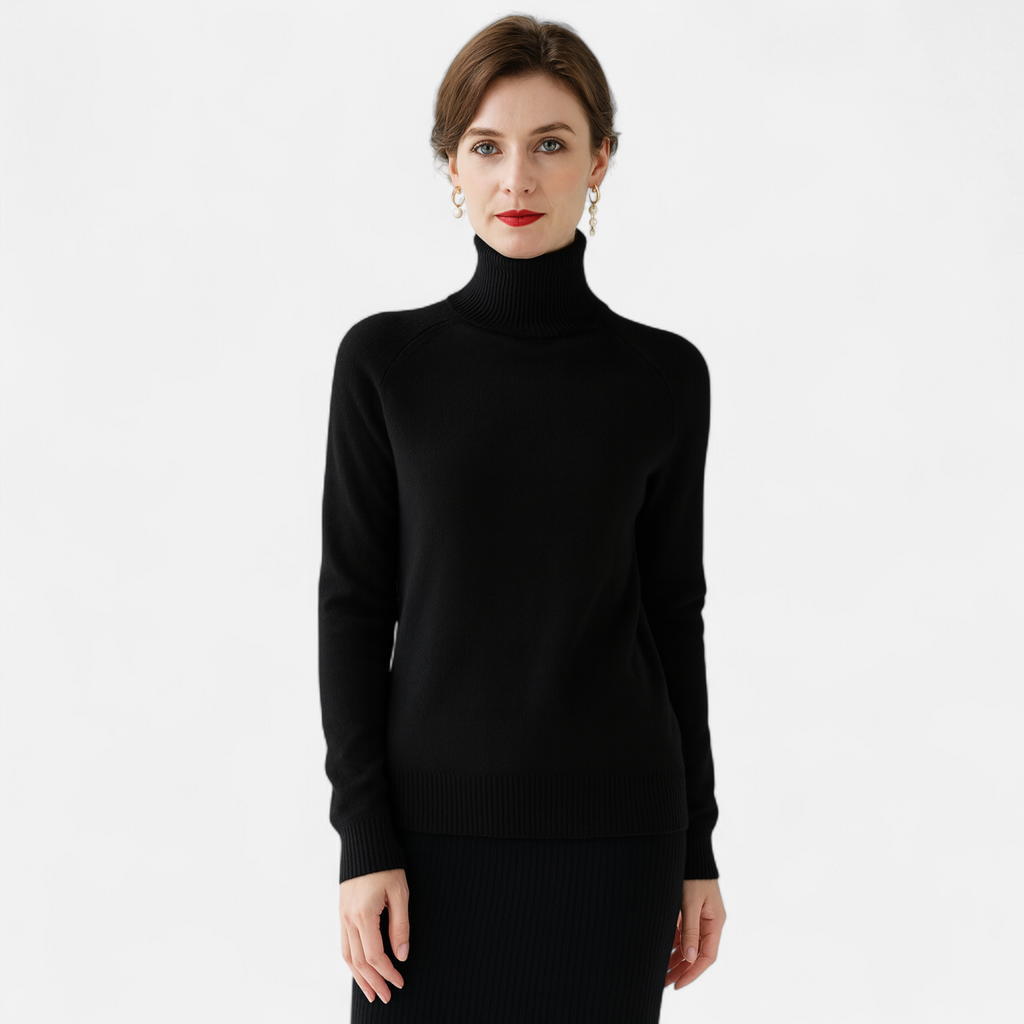 Women's Merino Wool & Cashmere Mock-Neck Sweater