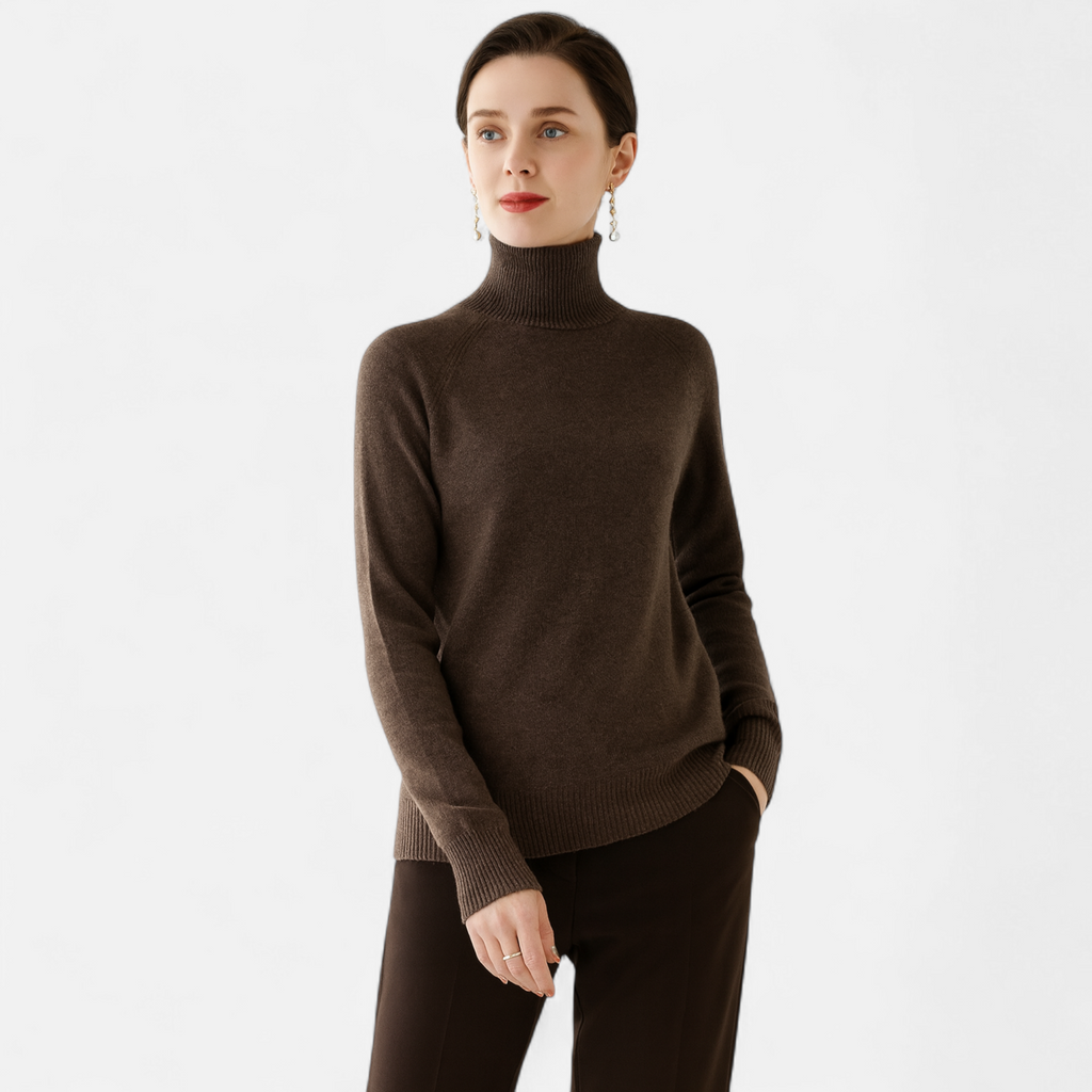 Women's Merino Wool & Cashmere Mock-Neck Sweater