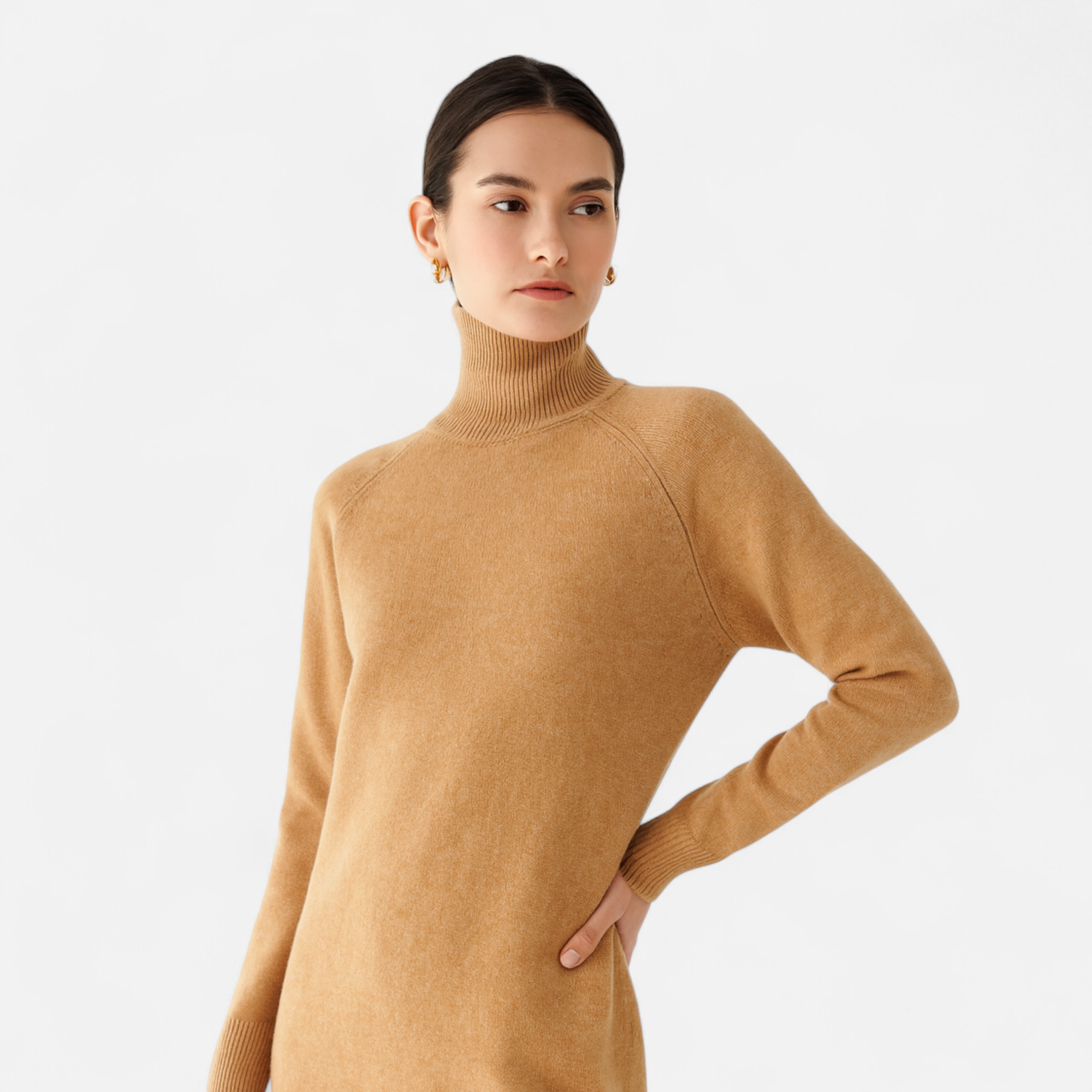 Women's Merino Wool & Cashmere Mock-Neck Sweater