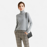 Women's Merino Wool & Cashmere Mock-Neck Sweater