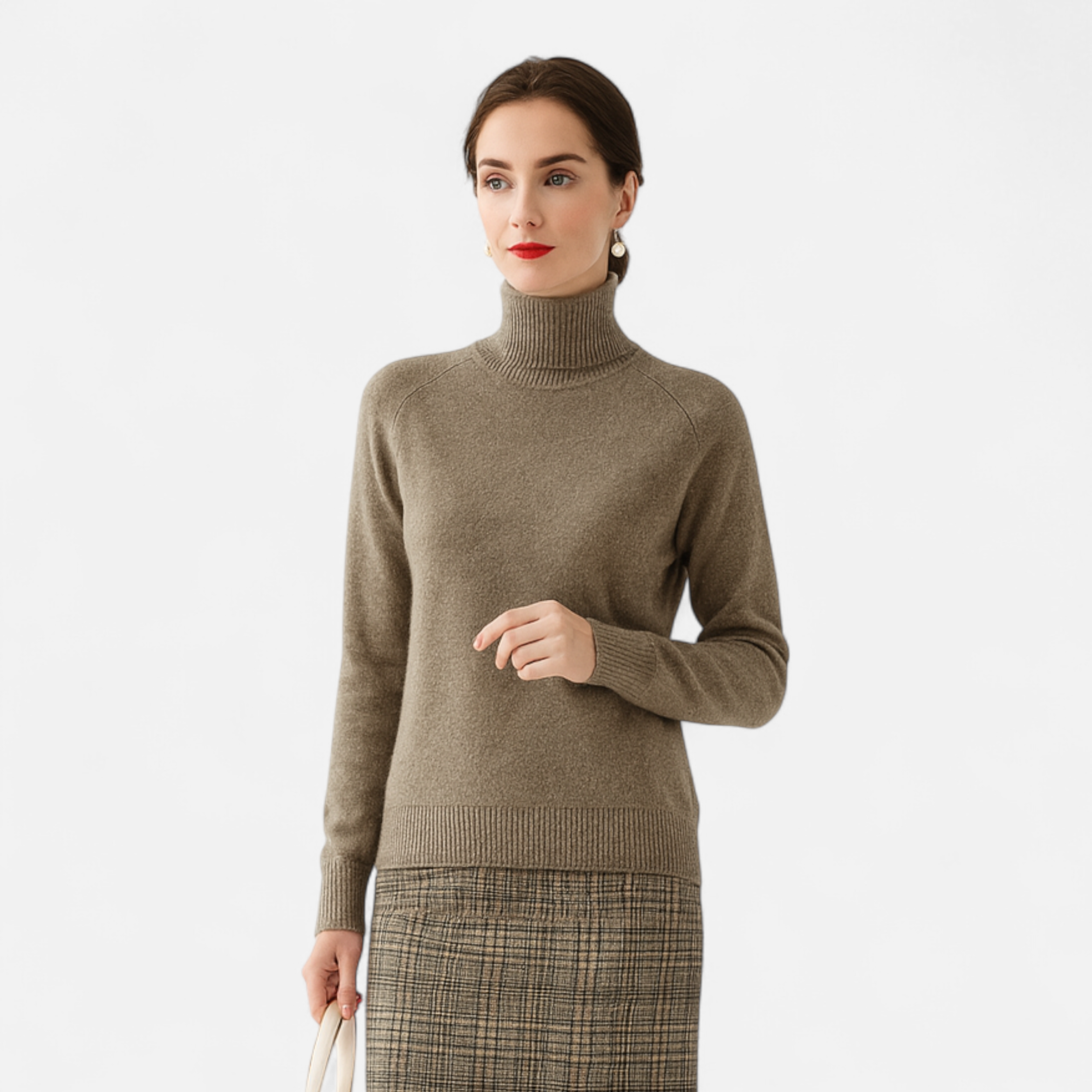 Women's Merino Wool & Cashmere Mock-Neck Sweater