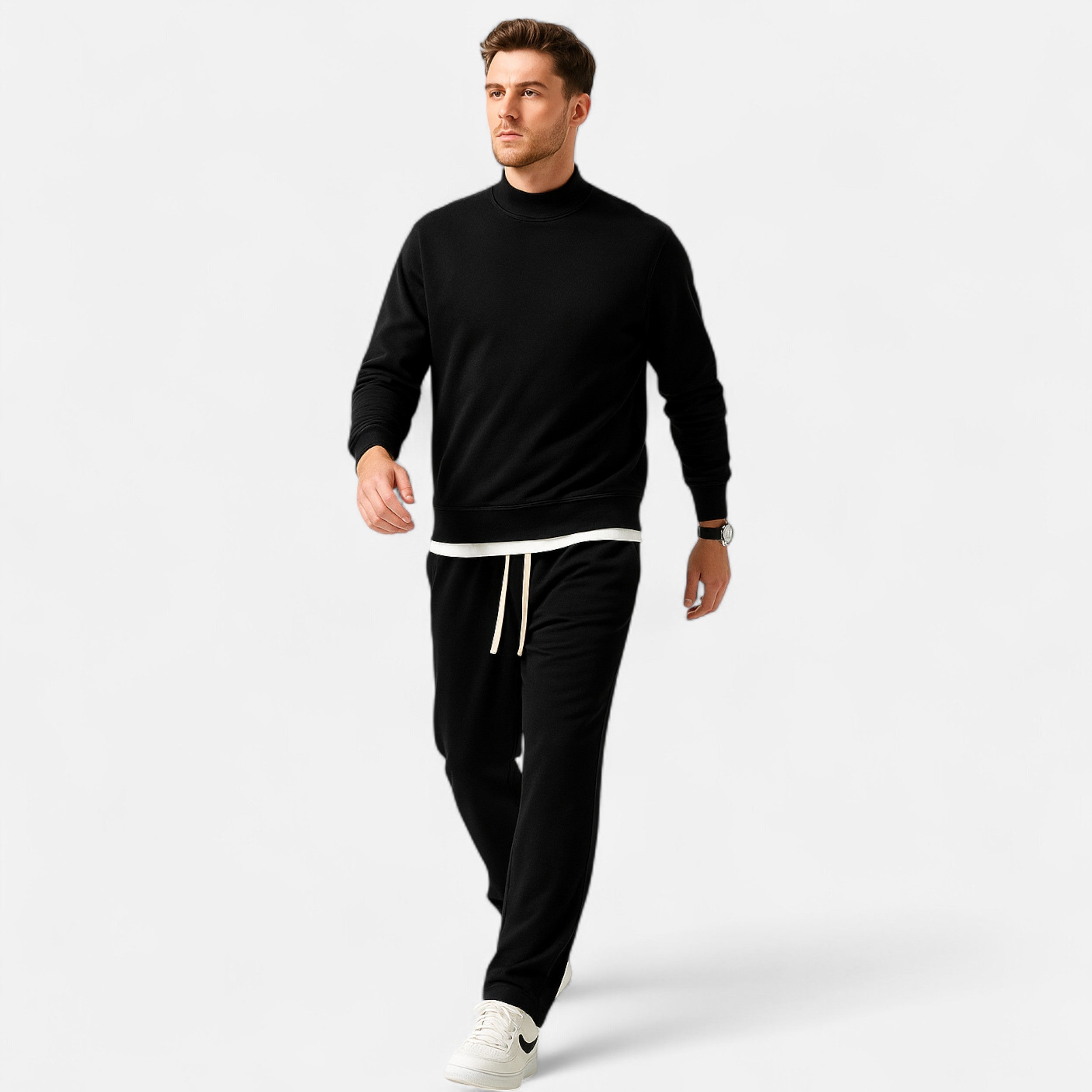 Men’s Wide-Leg Cotton Jogger Pants