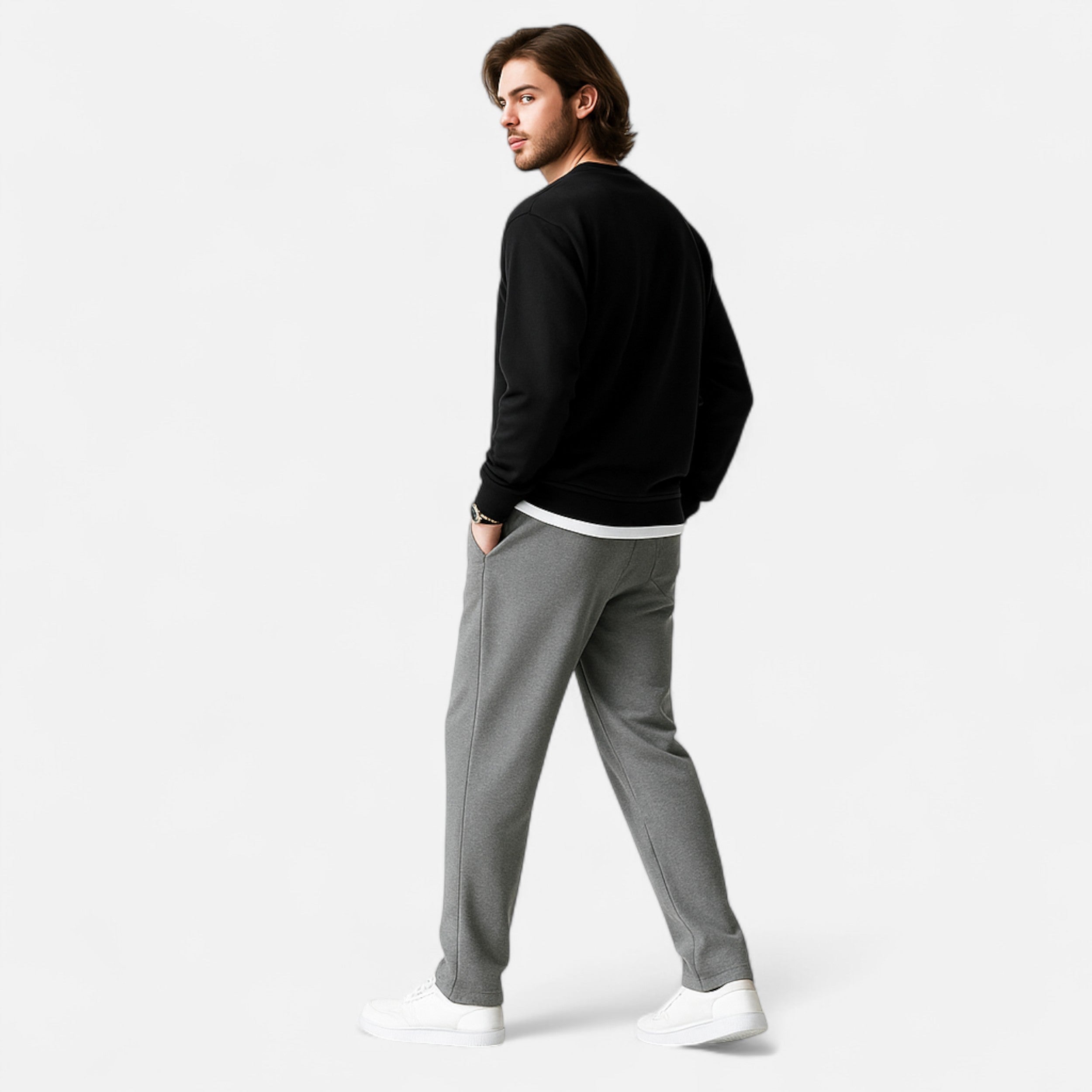 Men’s Wide-Leg Cotton Jogger Pants