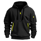 Men's Urban Utility Hoodie with Half-Zip and Zippered Pockets