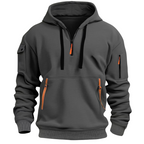 Men's Urban Utility Hoodie with Half-Zip and Zippered Pockets