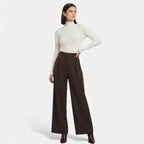Women’s Jacquard Pleated Wide-Leg Trousers