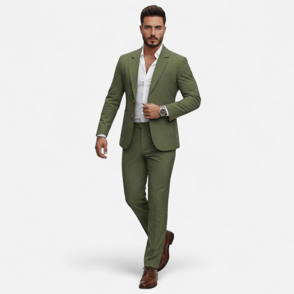 Men’s Single-Breasted Blazer & Trousers in Twill Heritage