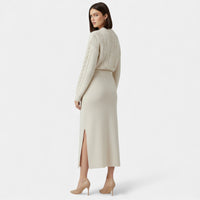 Women’s Wool A-Line Split Midi Skirt