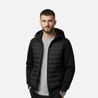 Men’s Hooded Down Jacket – Spliced Quilted Style