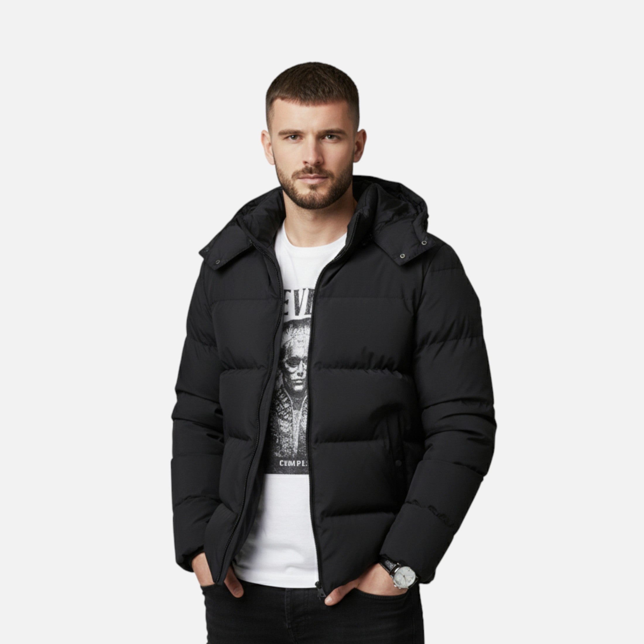 Men’s Hooded Puffer Jacket – Timeless Cold Weather Layer