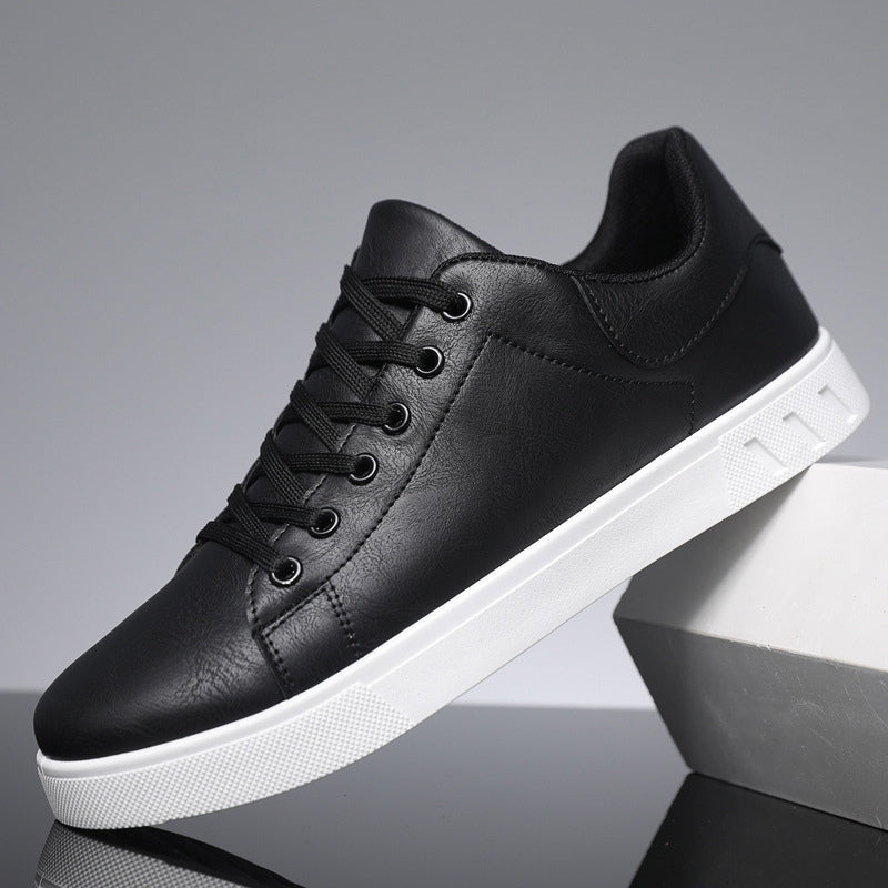 Men’s Low-Top Casual Sneakers with Lace-Up Front and White Sole