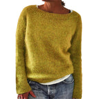Women’s Loose Fit Neck Knit Jumper with Long Sleeves