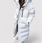 Women's Long Black Waterproof Hooded Puffer Parka Jacket