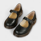 Women's Classic Mary Jane Shoes with Buckle Strap and Flat Sole