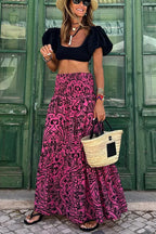 Women's Floral Print Boho Maxi Skirt