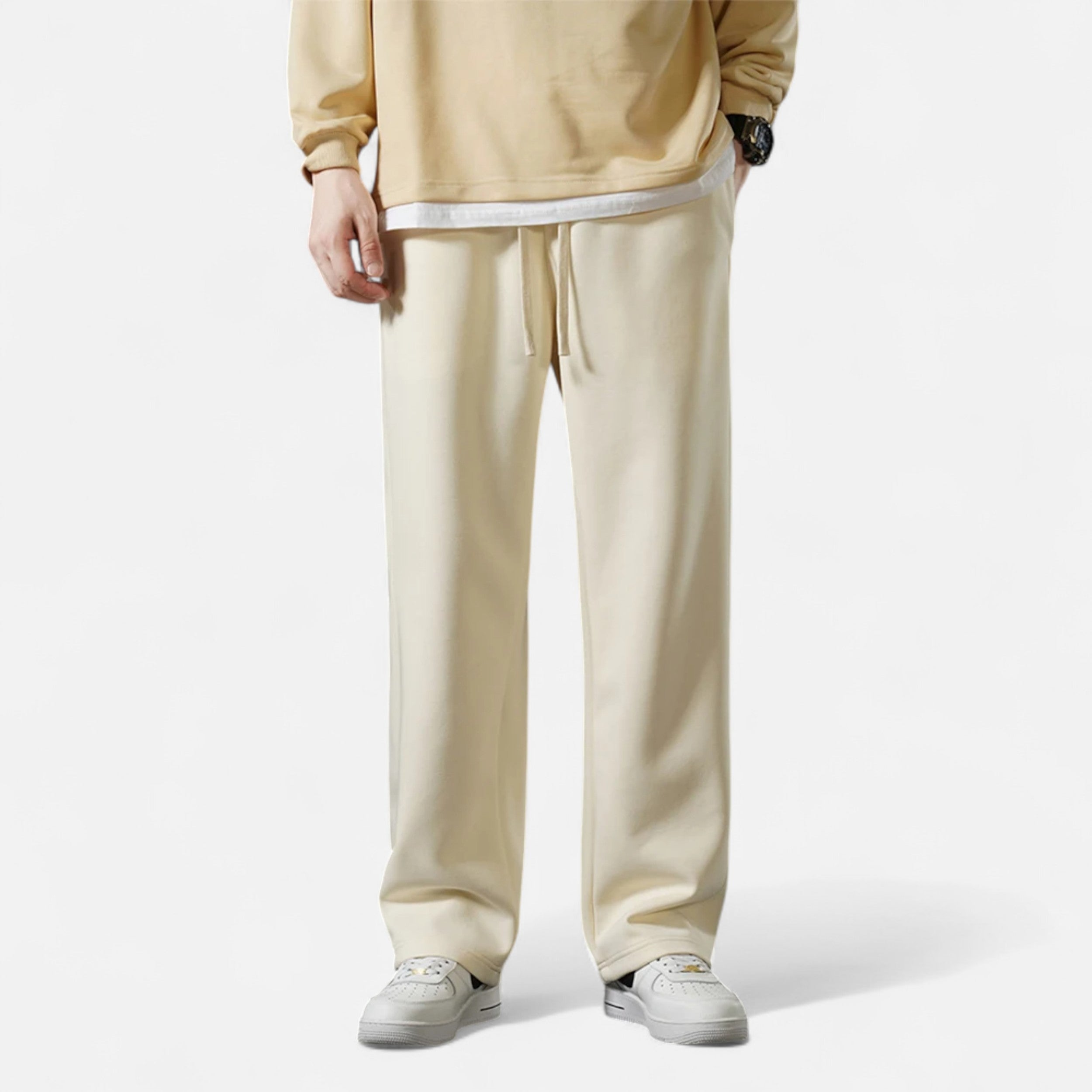 Men’s Wide-Leg Cotton Jogger Pants