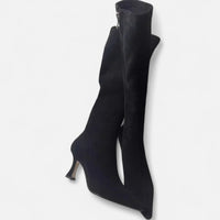 Women’s Suede Thigh-High Heeled Boots