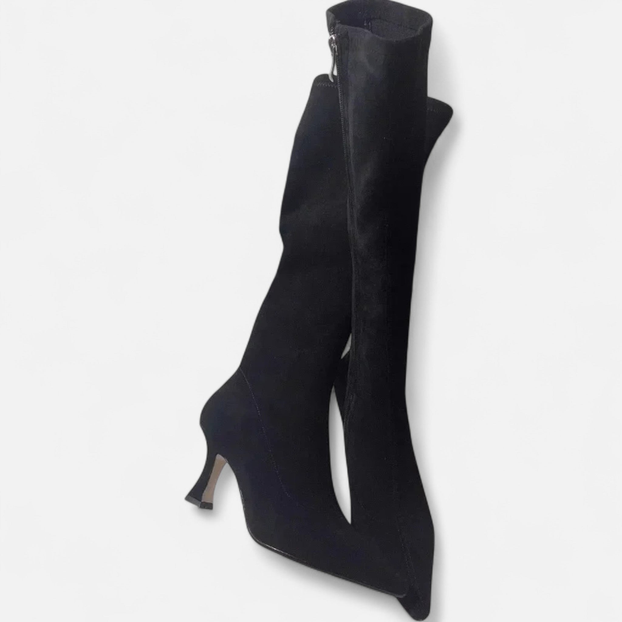 Women’s Suede Thigh-High Heeled Boots