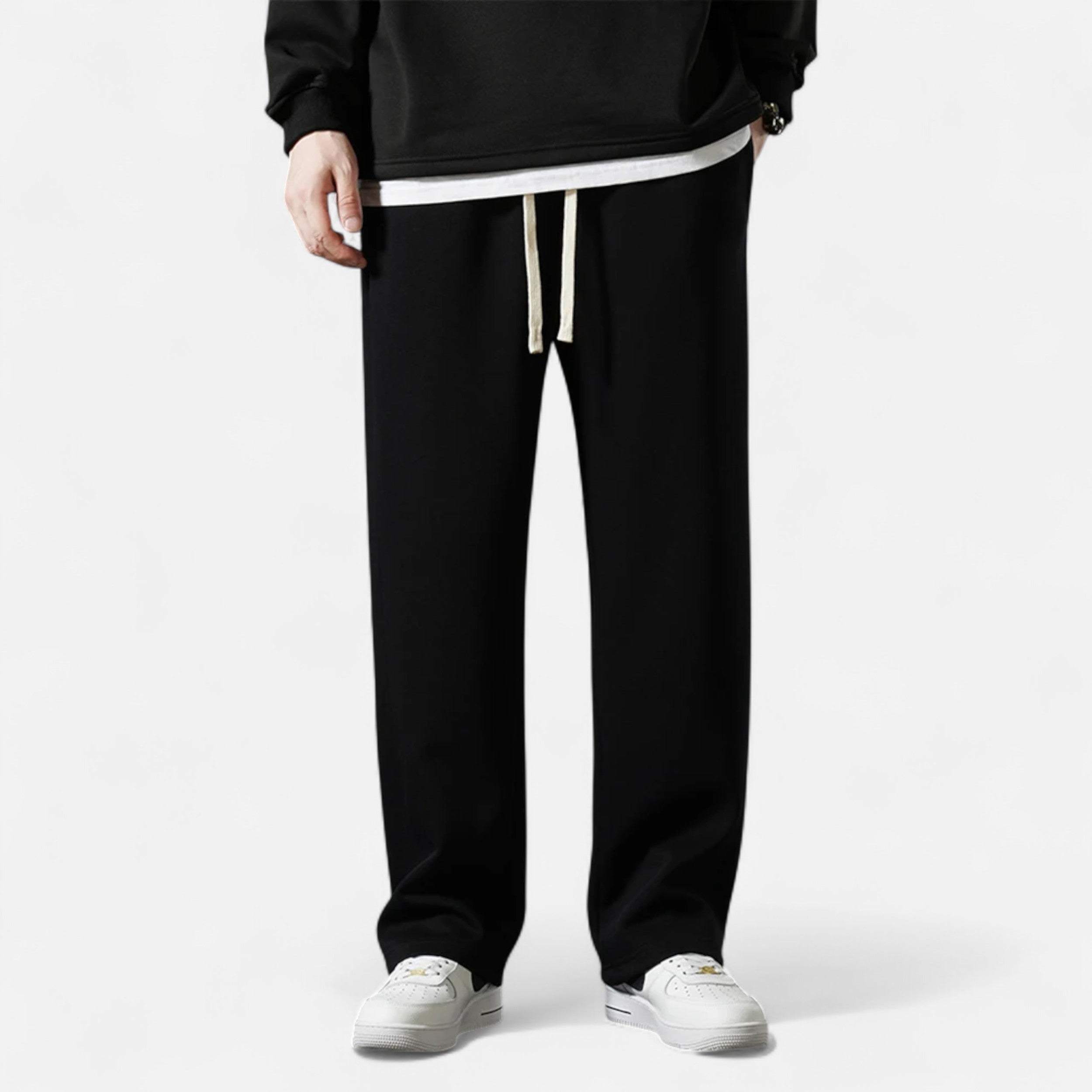 Men’s Wide-Leg Cotton Jogger Pants