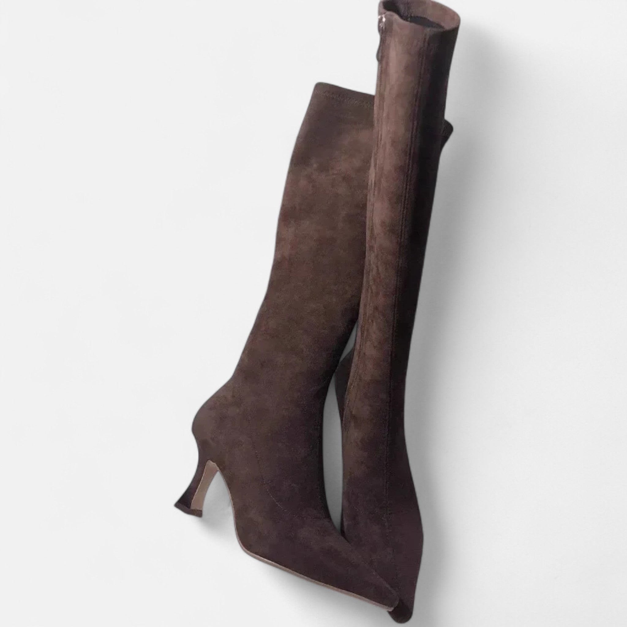 Women’s Suede Thigh-High Heeled Boots